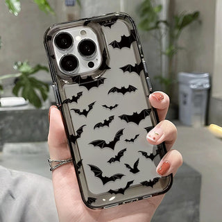 [Halloween] Unique Halloween Fashion Pattern Phone Case - Full Body Shockproof Protection, Transparent Two-Tone Design - Compatible with iPhone 14/14 Pro Max, 13/13 Pro/13 Pro Max, 12/12 Pro/12 Pro Max, 11/11 Pro Max