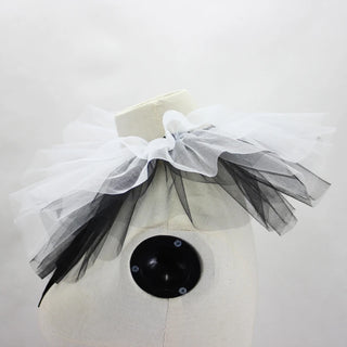 Renaissance Tulle Ruffled Fake Collar Layered Mesh Clown Choker Lace-Up Ribbon Victorian Neck Ruff Shawl Cosplay Props