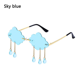 Cloud inside out Disco Sun Glasses Tassel Rimless sadness Eyewear