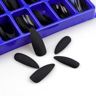 Long Matte Nails Beauty Nails Cute Stiletto Nails Long Pointy 100pcs/Box  Matte Black Stiletto Nails - Full Set  Edgy Black N