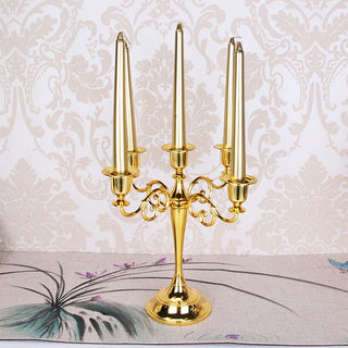 Silver Gold Black Bronze Metal Gothic Candle Holder vintage Decor 5 Arms Candle Holder Dinner Hotel Home Decor Romantic Retro Candlestick