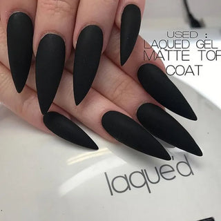 Long Matte Nails Beauty Nails Cute Stiletto Nails Long Pointy 100pcs/Box  Matte Black Stiletto Nails - Full Set  Edgy Black N