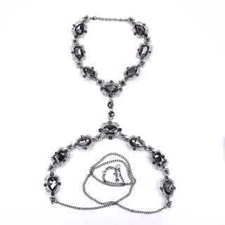 Fashion Big Glass Waist Chain Body Chains Necklace Jewelry Women Indian Statement Long Crystal Rhinestones Necklace