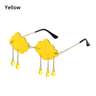 Cloud inside out Disco Sun Glasses Tassel Rimless sadness Eyewear