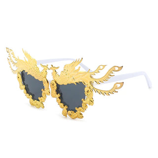 Fashion Luxury Phoenix Sunglasses women New Unique Colorful Gold Punk Sun Glasses Female Eyeglasses