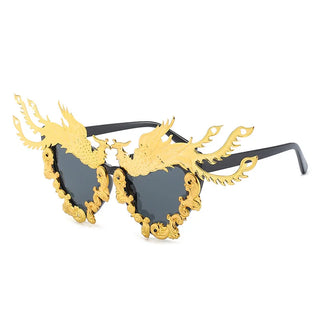 Fashion Luxury Phoenix Sunglasses women New Unique Colorful Gold Punk Sun Glasses Female Eyeglasses