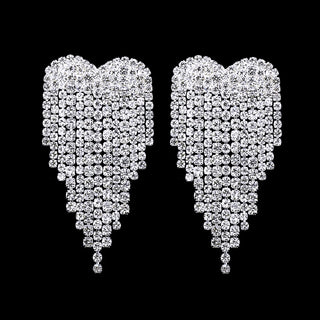 Pearl diamond drop Gold and silver Earrings Faux Pearl Crystal Statement Earrings Party Jewelry
