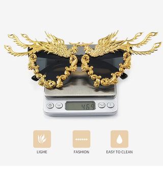 Fashion Luxury Phoenix Sunglasses women New Unique Colorful Gold Punk Sun Glasses Female Eyeglasses