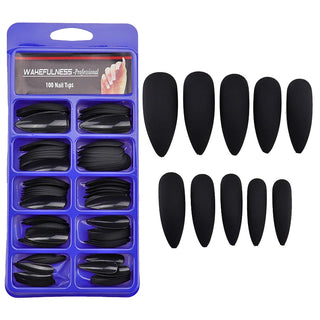 Long Matte Nails Beauty Nails Cute Stiletto Nails Long Pointy 100pcs/Box  Matte Black Stiletto Nails - Full Set  Edgy Black N