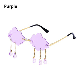 Cloud inside out Disco Sun Glasses Tassel Rimless sadness Eyewear