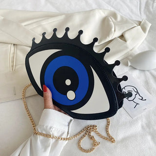 Small Shoulder Bag Eye Shape Fashion PU Leather Chain Bags Mini Shoulder Bag Ladies Crossbody Bag purse