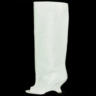 Unique and Versatile scrunch High-top Boot peep toe Boot