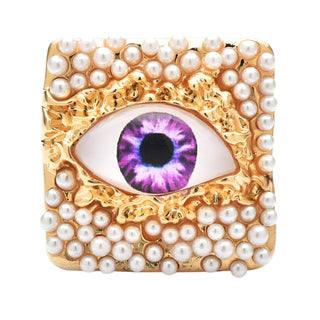 Pearl Eye Brooches For Women 4-color Beautiful Charming Eyes Party Office Badge Pins Gifts
