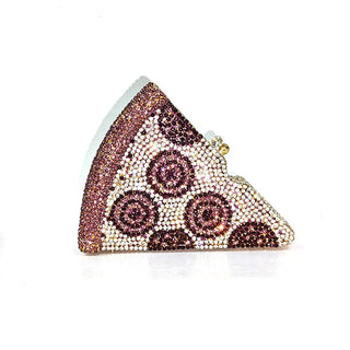 NEW drop women rhinestone purse funny pizza bag chic luxury Crystal Clutches