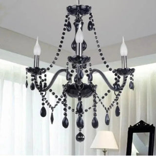 Modern Black Crystal Chandelier Gothic Light Decor For Living Room Bedroom Indoor Lamp Crystal Lustres de teto Led Ceiling Chandelier Fixture