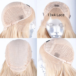 Synthetic Lace Front Wigs for Women White Blonde Lace Wig Heat Resistant Fiber Natural Hairline Cosplay Party Wigs