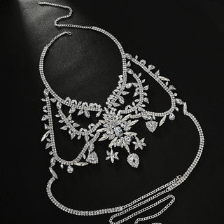 Exaggerated Crystal Bra Vest Dress Chest Accessories Festival Clothing Rhinestone Body Chain Top Party Jewelry Gift