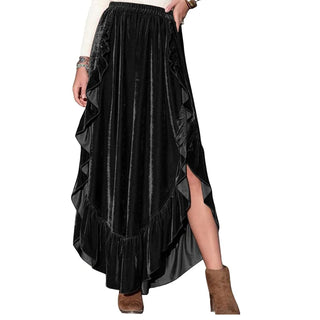 Victorian Skirts Women Medieval Renaissance Skirts Steampunk High Low Ruffle Skirt