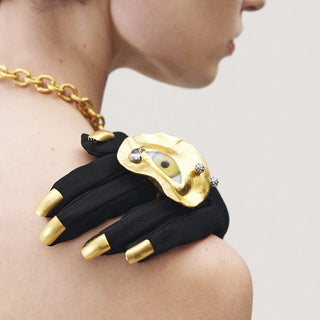 New Exaggerated Baroque Style Metal Plated Blue Eyes Open Ring Fashion Jewelry Accessories