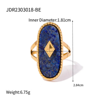 Devil's Eye Design Blue stones Stainless Steel 18K Gold Color