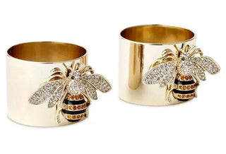 Vintage royal luxury fashion bee ring Gold Cuff