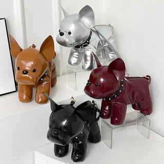 Unique Doggie Shoulder Bag Fashion Creative Design Cute Bulldog Handbag Adjustable Strap PU Leather Messenger Bag Crossbody