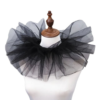 Vintage Neck Ruff Collar Victorian Ruffled Puff Mesh Fake Collar Clown Cosplay Stage Costume Party Photography Accessories