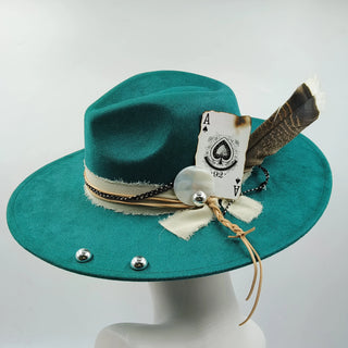 Retro Suede Fedora Hat Feather Accessories Fedora jazz Cap Panama Fashion Party Hats Autumn 2024