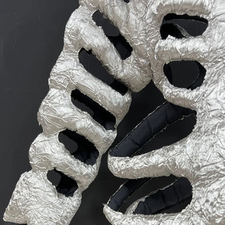Padded Skeleton Jackets Round Collar Hollow Out Design Solid Color Loose Cotton Coat