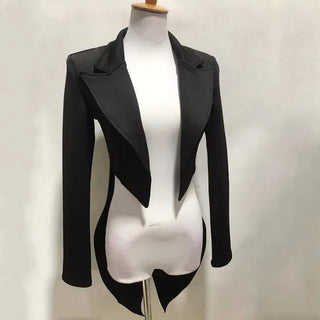 Black Tailcoat Sexy Leading Dancer Jazz Dance Groups Performance Costume Nightclub Party Carnival Show Stage Wear