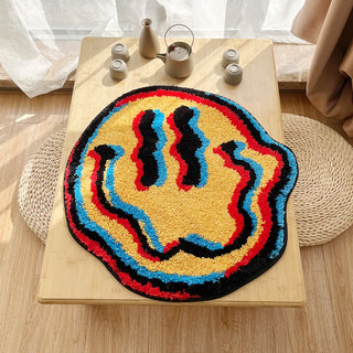 Trippy Smiling FUN Rug - Unique Tufted Home Decor Halloween Party room