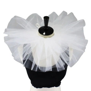 Renaissance Tulle Ruffled Fake Collar Layered Mesh Clown Choker Lace-Up Ribbon Victorian Neck Ruff Shawl Cosplay Props
