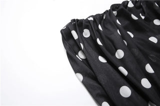 Polka Dot Print Mini Ruched Elegant Retro