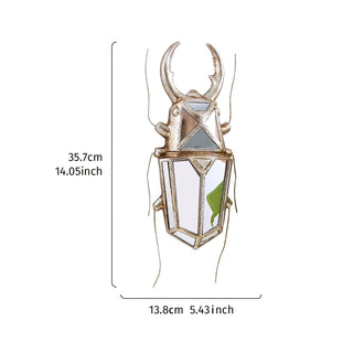 Creative Resin Material Gold and Silver Unicorn Fairy Beetle Mirror Home Decoration Crafts Wall Hanging for Home, Party, etc