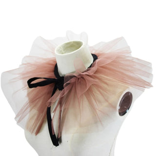 Tulle Ruffled Neck Collar Clown Mesh Choker Ruffle Collar Medieval Victorian Costume Collar