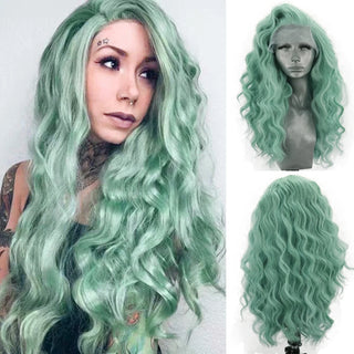 Colors Lace Front Wig Body Wave Blue Wig Natural Hairline Black Synthetic Lace Wigs Daily Use Cosplay Wig