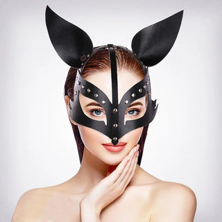 Animal Mask Half Face Fox Cosplay Leather Mask Halloween Party Mask Masquerade Ball Punk Mask