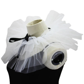 Tulle Ruffled Neck Collar Clown Mesh Choker Ruffle Collar Medieval Victorian Costume Collar
