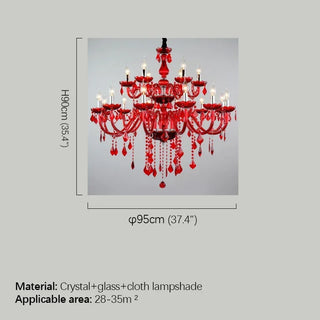 Fantasy European Luxury Crystal Pendent Lamp Red Wedding Room Living Room Restaurant Bedroom Villa Clothing Store KTV Chandelier