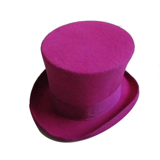Pink 100% Wool Hat Top Mad Hatter Black White Magic Hat Feather Accessories