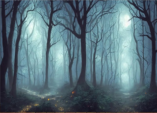 Spooky Foggy Forest Dark Forest Magic Grove Vampire Evil Trees backdrops halloween Photography Studio Backgrounds