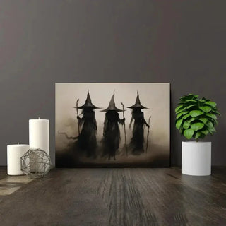 Abstract Retro Witch Halloween Canvas Prints Witchcraft Cartoon Cosplay Wall Art Poster for Family Bedroom Office Decor Cuadros