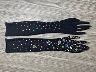 Stretch Rhinestone Gloves