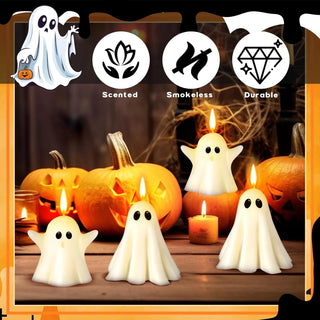Festive Halloween Candles Creative Free Gift Box Premium Atmosphere Aromatherapy Candles Ghost Figurines Sculptures Candles