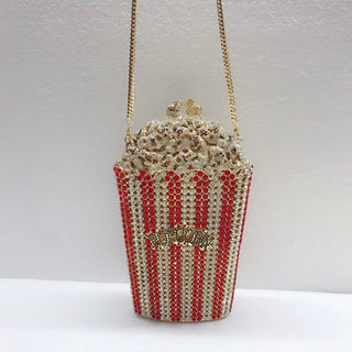 Elegant Crystal Popcorn Clutch Bags for Women Party Purse Red Evening Bags Wedding Bridal Day Clutches