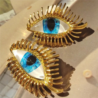 Third Eye Freshwater Pearl Tassel fashion cocktail Ring earrings face jewelry Halloween witch eye