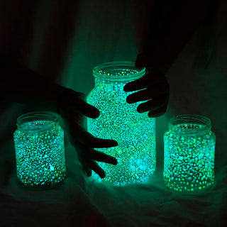 Glow Bug prop 1000pcs Glow In The Dark Garden Pebbles Glow Stones Outdoor Garden Pebbles Fish Tank Walkways Path Patio Lawn Decor Glow Gravel