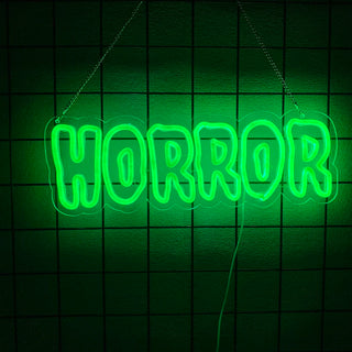 Horror Neon Sign for Wall Decor, Horror Space Room Decor Halloween Led  Neon Light Sign for Horror Movies Fans Lover Gift