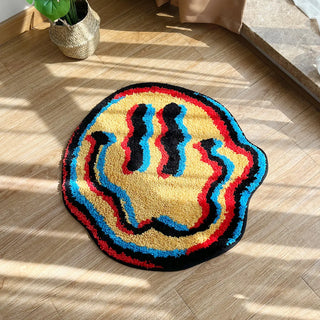 Trippy Smiling FUN Rug - Unique Tufted Home Decor Halloween Party room