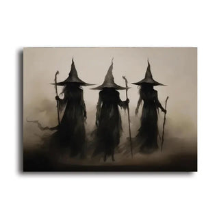 Abstract Retro Witch Halloween Canvas Prints Witchcraft Cartoon Cosplay Wall Art Poster for Family Bedroom Office Decor Cuadros
